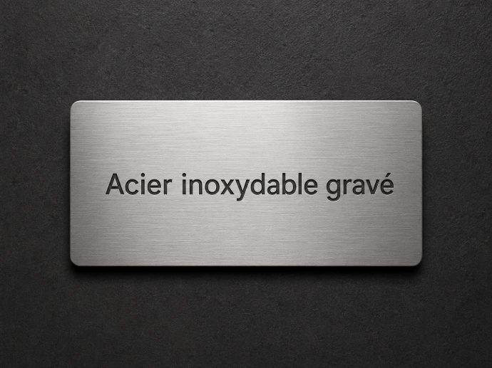 Acier inoxydable gravé