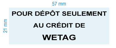 Etampe personnalisée - Pour dépôt seulement au crédit de - inspiration 2072 (RS-PSC-2072-3)